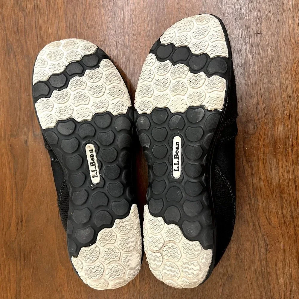 LL Bean All Around Slip On Shoe Fleece Comfort Cushion -Women's 9 M -‎ Black